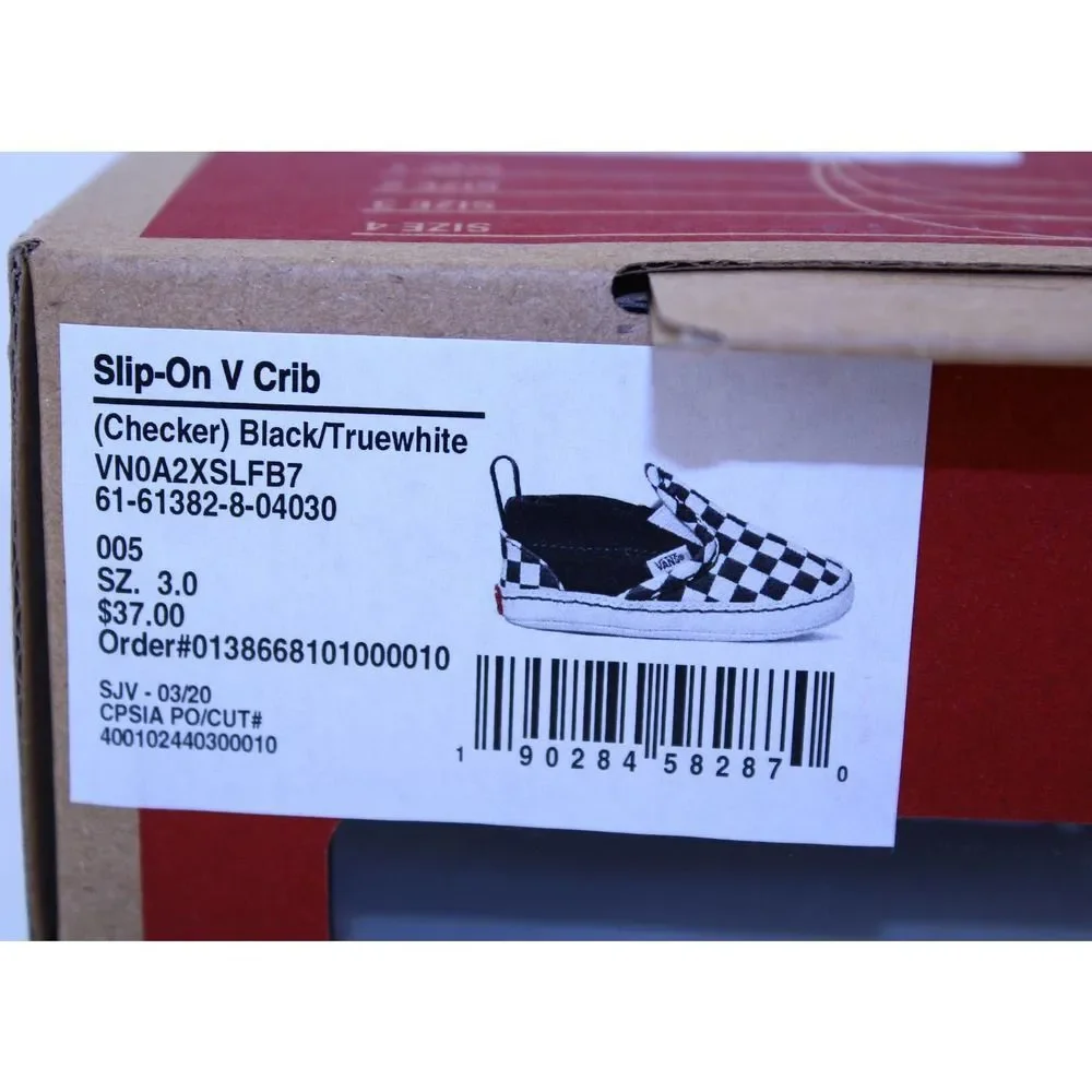 Vans Checkerboard Slip-On Black Crystal Sneakers 3
